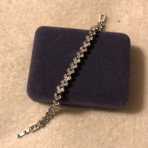 Sparkly silver cubic zirconia bracelet.